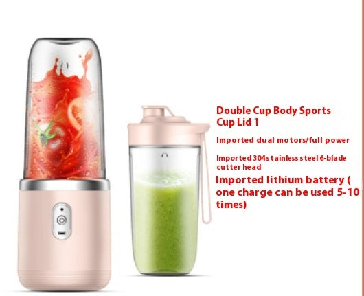 6blade Portable Blender Mini Juicer Cup Extractor Smoothie USB Charging Fruit Squeezer Blender Food Mixer Ice Crusher Portable Juicer Machine